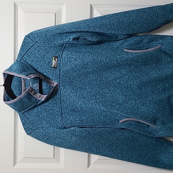 L.L.Bean quarter snap fleece sweatshirt size‎ small teal - Picture 9 of 12